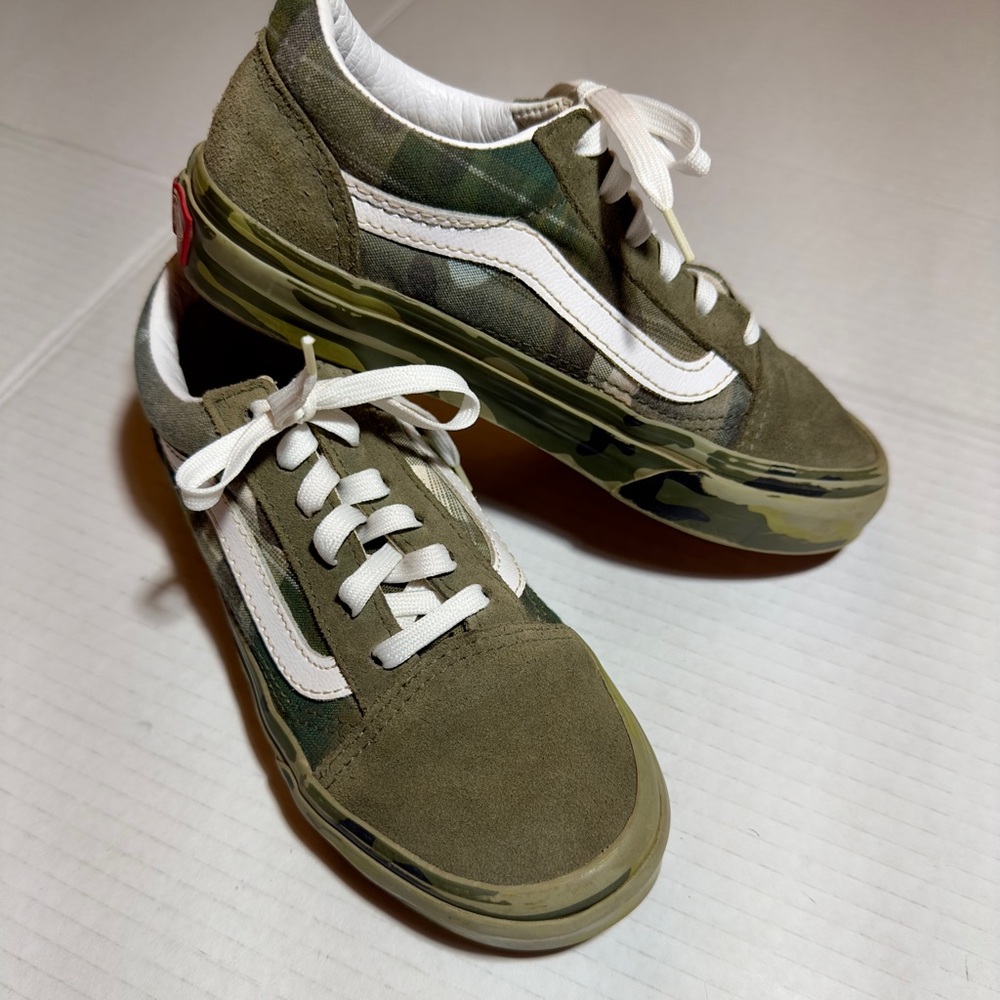Vans Camouflage Skate Camouflage Green Low Top Sneakers Youth 13 1/2